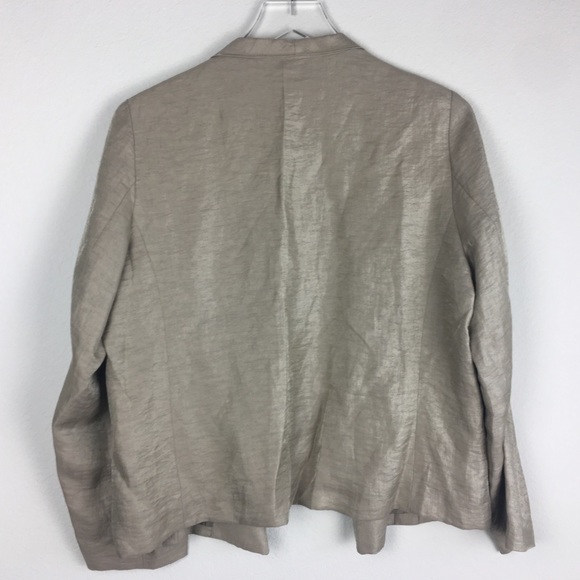 Eileen Fisher | Tan silk Open Cardigan | Petite M - Picture 3 of 3